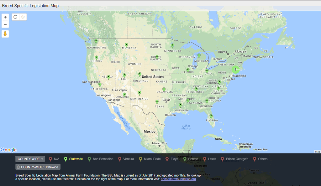 American states with anti bsl legislation